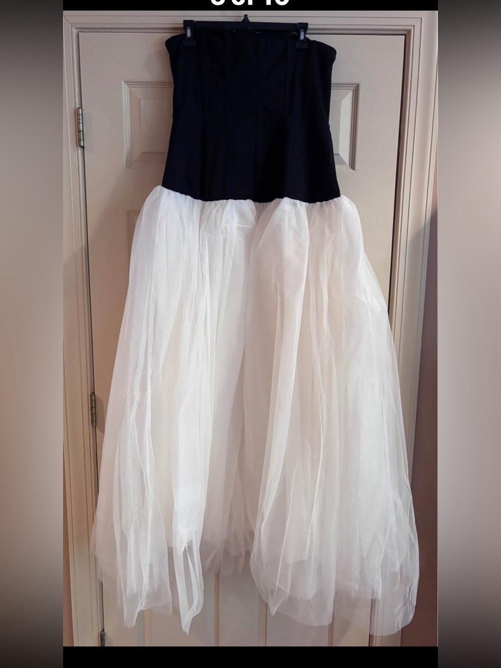 Fashion Nova Black Strapless Bodice with White Tulle Skirt Dress - Picture 4 of 9